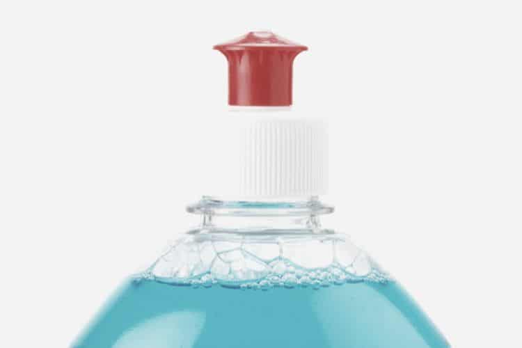 top of dish soap bottle