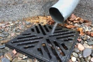 Pipe draining into external drain